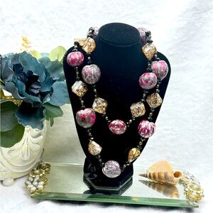 Made from KUKUI palm seeds Multicolor Beaded Necklace